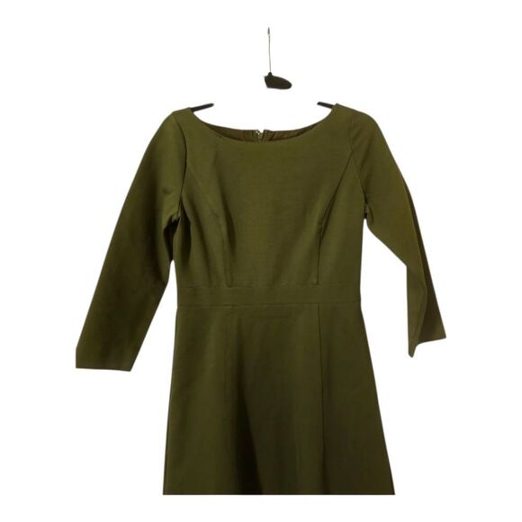 J. CREW Green Ponte Fit & Flare Sheath Dress - Size 6 - Picture 4 of 9